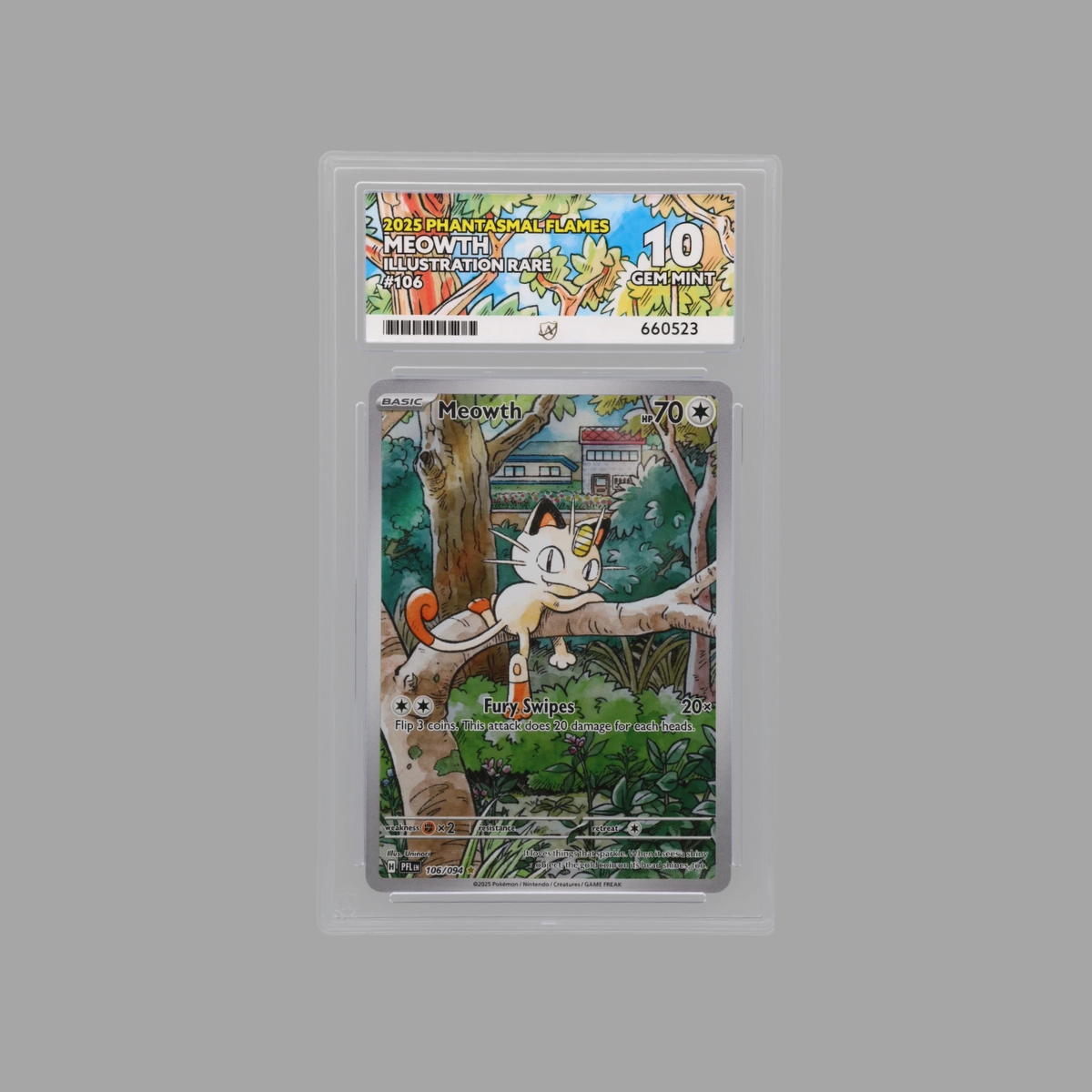 Meowth Phantasmal Flames #106 ACE GEM MINT 10